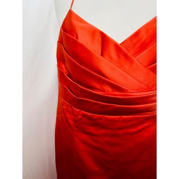 David’s Bridal Women’s Bridesmaids Dress Redish-Orange Full Length Size 16 - Picture 3 of 10
